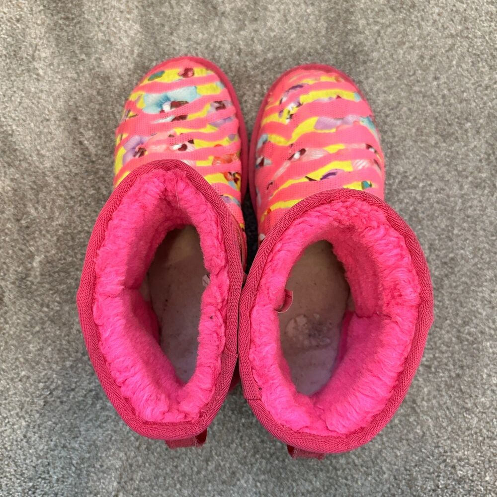 UGG Classic Mini Tiger Flower Sequin Pink Boots 1124951 Women's 8 - Picture 5 of 13